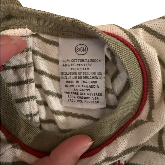 White and Green Bodysuit with Playful dinosaur design - Picture 2 of 4